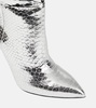 Slouchy python-effect leather boots