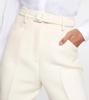 Norman belted wool and silk straight pants