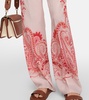 Floral high-rise silk palazzo pants