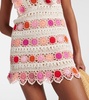 Bouquet floral cotton crochet minidress