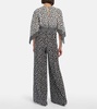 Printed wide-leg silk jumpsuit