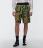 Printed mid-rise jersey shorts