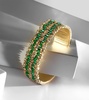 18kt gold bangle with emeralds and diamonds