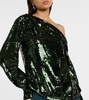 Alice sequined one-shoulder top