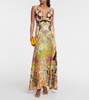 Printed silk maxi dress