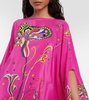 Printed silk kaftan