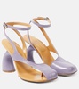 Asymmetric Virgo 95 leather pumps