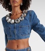 Embellished cropped denim jacket