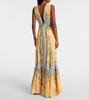 Floral crepe de chine maxi dress