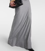 Gathered cotton jersey maxi dress