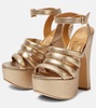 Britney metallic leather platform sandals