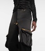 Low-rise satin cargo pants