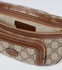 Leather-Trimmed Monogrammed Coated-Canvas Belt Bag