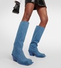 Blondine denim knee-high boots