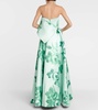 Merope strapless floral gown