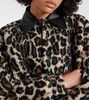 Leopard-print faux fur shirt