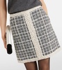 Checked wool-blend bouclé miniskirt