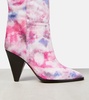 Ririo printed leather knee-high boots