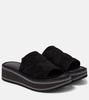 Fast suede platform slides