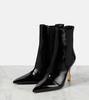 Patent leather ankle boots