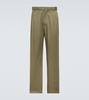 Cotton twill straight pants