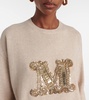 Logo embellished wool and cashmere sweater