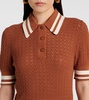 Cotton pointelle polo shirt