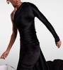 Asymmetric one-shoulder velvet gown