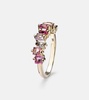 14kt gold ring with topaz, amethyst and rhodolite