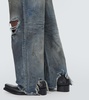 Distressed wide-leg jeans