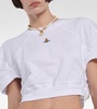 Orb cropped cotton jersey T-shirt