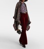 Wool-blend tweed poncho