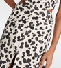 Dalmatian front-slit denim maxi skirt