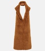 Hooded shearling scarf