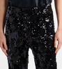 Sequin high-rise flare pants