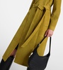 Suede wrap coat