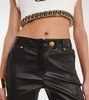 Low-rise leather skinny pants