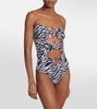 Anya zebra-print cutout swimsuit