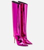 Metallic over-the-knee boots