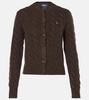 Cable-knit wool and cashmere cardigan