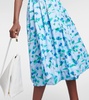 Floral cotton poplin midi dress