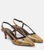 Pilia leather slingback pumps