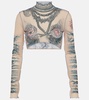 Tattoo Collection printed crop top