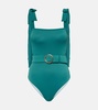 Audrey bow-detail belted swimsuit 