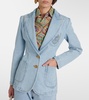 Embroidered denim blazer