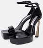 Patent leather platform sandals