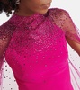 Limelight crystal-embellished caped gown