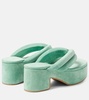 Suede platform thong sandals