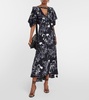 Floral cady midi dress