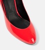 Decollete patent leather pumps